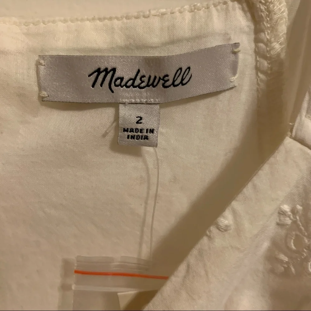 Madewell White Eyelet Tie-Front Midi Dress